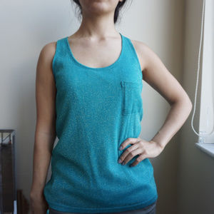 Charlotte Russe Sleeveless Teal Shimmery Top